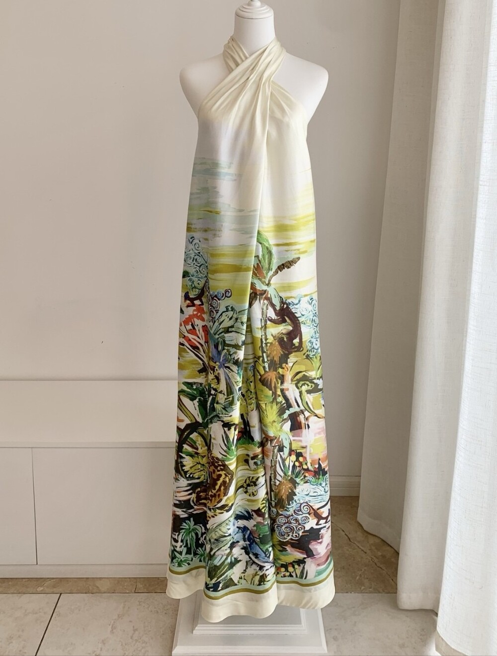 ALEMAIS jungle boogie printed halterneck silk maxi dress - Picture 9 of 14